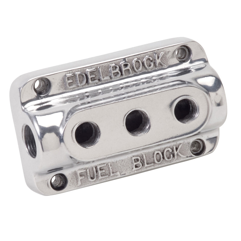 Edelbrock 12851 Fuel Block Triple Polished