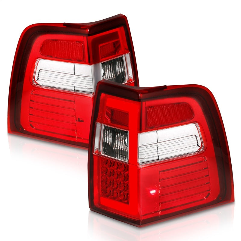 ANZO 311410 For Expedition LED Taillights w/ Light Bar Chrome Housing Red/Clear Lens