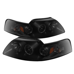 Spyder 5078469 fits Ford 99-04 Mustang Projector Headlights LED Halo Blk Smke P