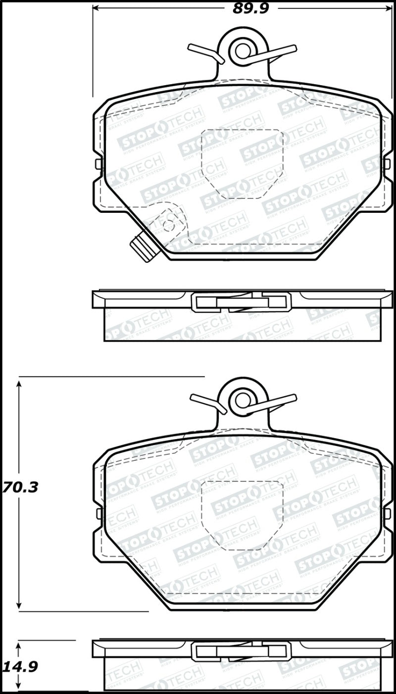Stoptech 308.1252 Street Brake Pads