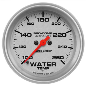 AutoMeter 4455 Autometer Ultra-Lite 2-5/8in 100-260F Water Temp Gauge - Digital Stepper Motor