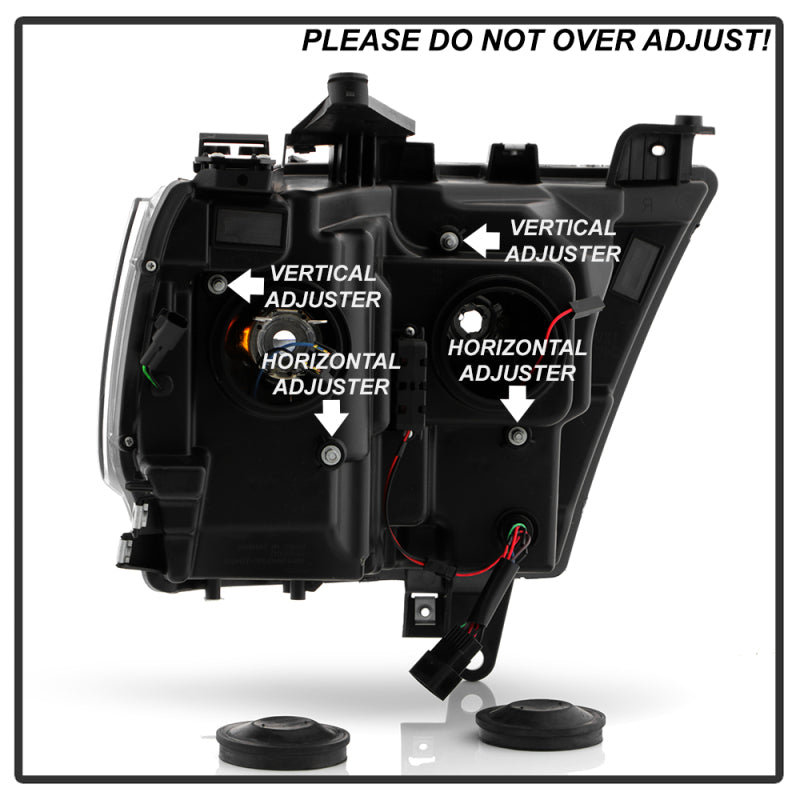 Spyder 5087393 fits Dodge 19-20 Ram Halogen Model Projector Headlights Chrome P