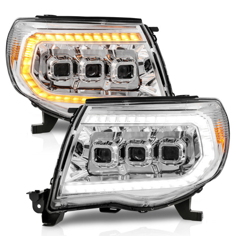 ANZO 111582 fits Toyota 05-11 Tacoma LED Projector Headlights w/Light Bar Swtchbk Seq. Chrome w/Initiation Light