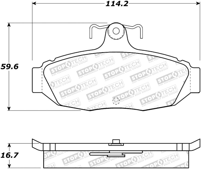 Stoptech 309.0545 Sport Brake Pads w/Shims & Hardware - Rear