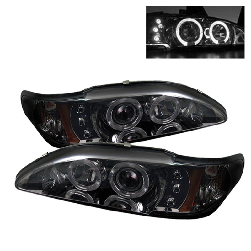 Spyder 5010414 fits Ford 94-98 Mustang 1PC Projector LED Halo Amber Reflctr LED