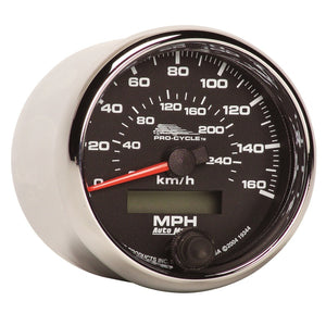 AutoMeter 19344 Autometer Pro-Cycle Gauge Speedo 2 5/8in 160 Mph/260Kmh Elec Black