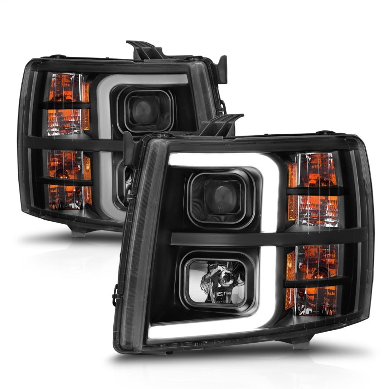 ANZO 111545 2013 fits Chevrolet 07-20 Silverado 1500 Projector w/ Light Bar Black Housing w/ Sequential