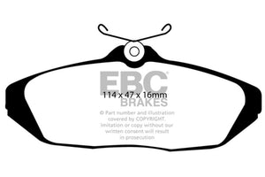 EBC UD599 93-98 fits Ford Thunderbird 3.8 Ultimax2 Rear Brake Pads