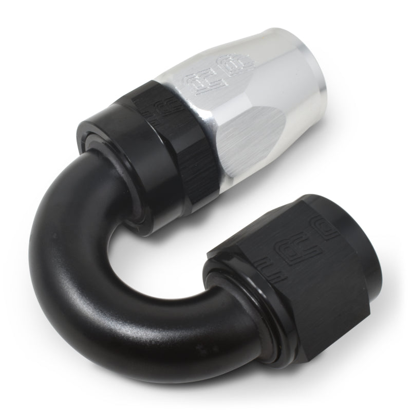 Russell 613523 Performance -10 AN Black/Silver 180 Degree Tight Radius Full Flow Swivel Hose End