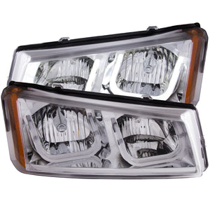 ANZO 111313 2003-2006 fits Chevrolet Silverado 1500 Projector Headlights w/ U-Bar Chrome