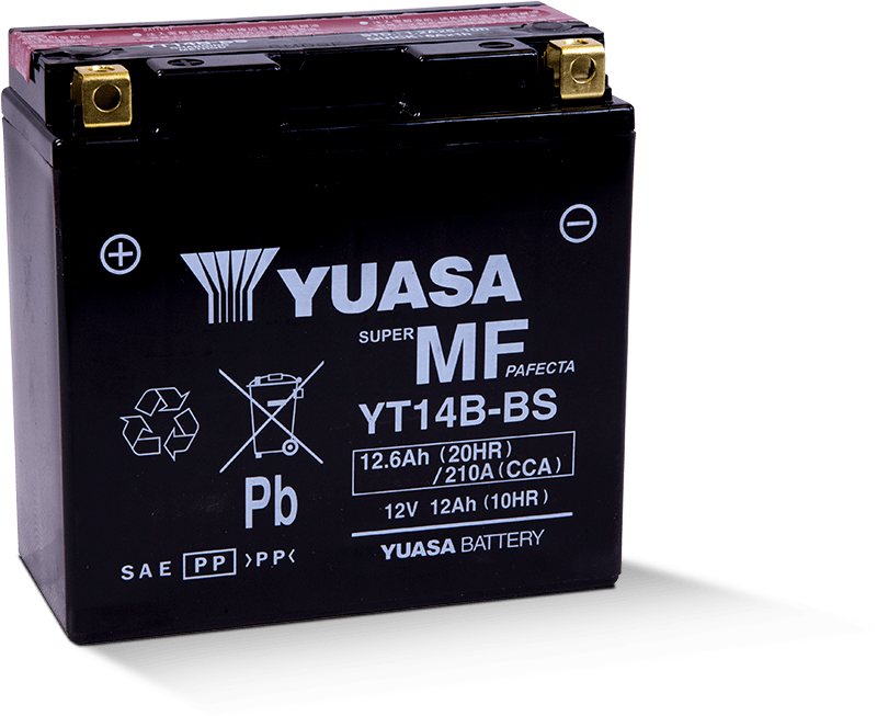 Yuasa YUAM624B4 YT14B-BS Maintenance Free 12 Volt AGM Battery (Bottle Supplied)