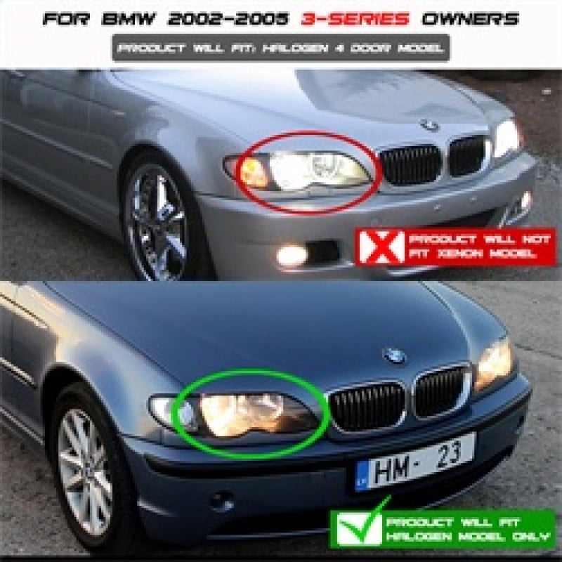 Spyder 5042422 fits BMW 02-05 E46 3-Series 4DR Projector Headlights 1PC LED Hal