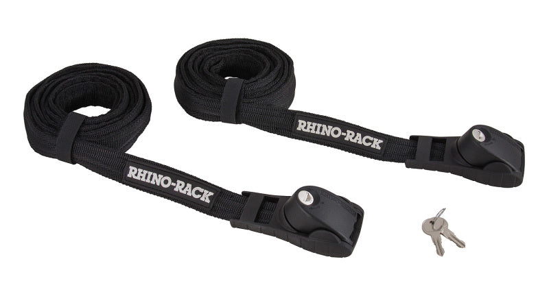 Rhino-Rack RTD25L Rapid Tie Down Straps - 2.5m/8ft - Pair - Black