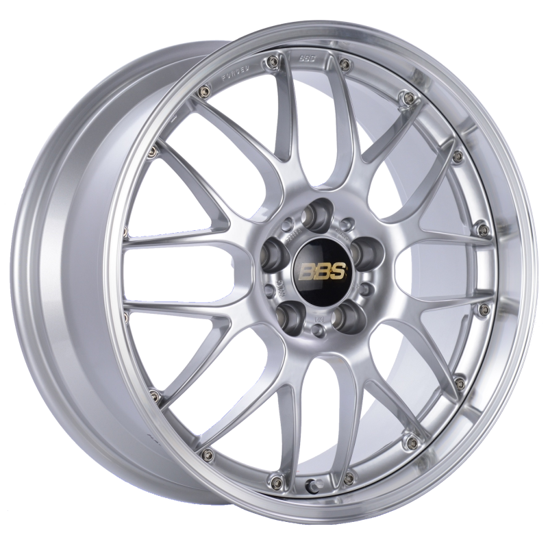 BBS RS924HDSPK RS-GT 19x9.5 5x112 ET38 Diamond Silver Center Diamond Cut Lip Wheel -82mm PFS/Clip Required