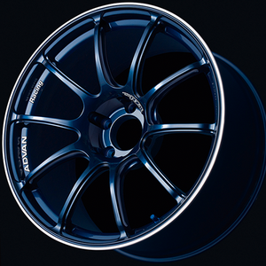 Advan YAZ5E42AE RZII 15x7.0 / +42 Offset / 4x100 / 63mm Bore / Racing Indigo Blue and Ring