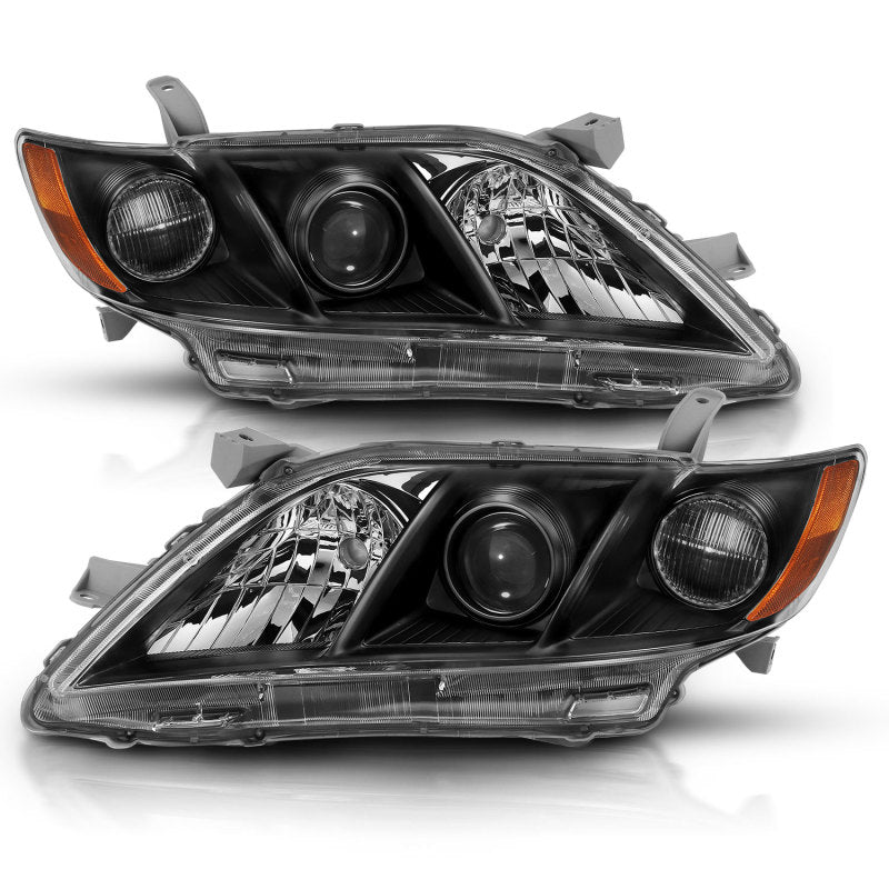 ANZO 121539 2009 fits Toyota 07-20 Camry Projector Headlight Black Amber