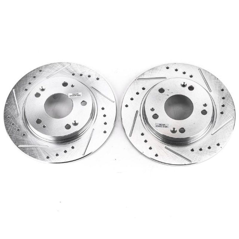 PowerStop fits Honda 11-15 CR-Z Rear Evolution Drilled & Slotted Rotors - Pair