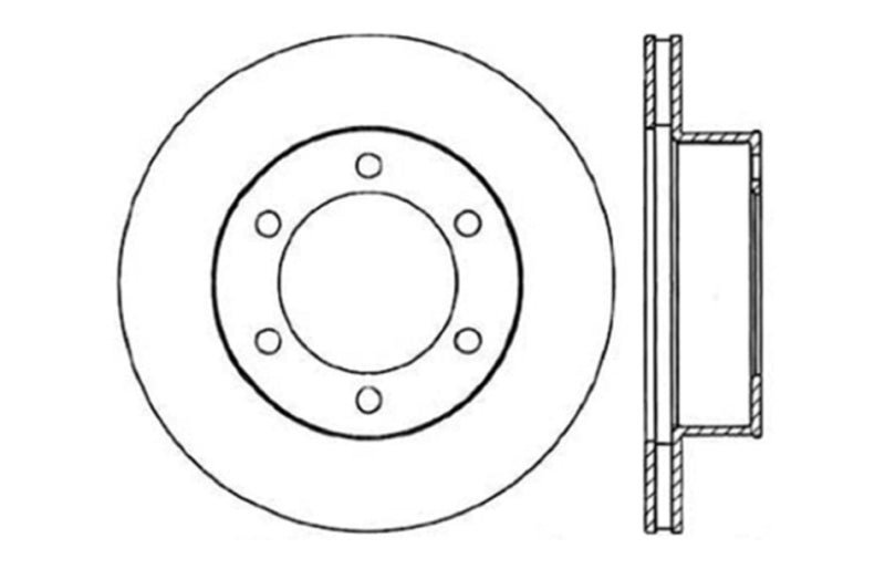 Stoptech 127.44109L 95-03 Toyota Tacoma (6 Lug) / 96-00 4Runner Front Left Slotted & Drilled Rotor