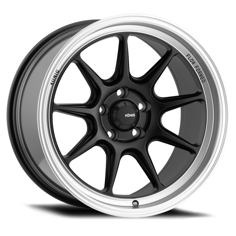 Konig CT85100255 Countergram 15x8 4x100 ET25 Matte Black / Matte Machined Lip
