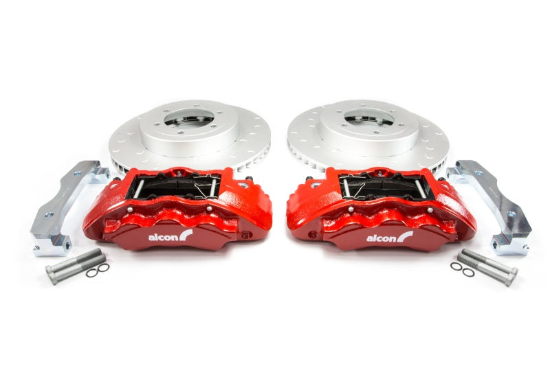 Alcon BKF1551G58 2016+ fits Toyota Tacoma w/ 17in+ Wheels 352x30mm Rotors 6-Piston Red Calipers Front Brake Kit