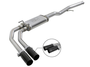 AFE 49-44098-B Series 3in to 2.5in 409 SS Cat-Back Exhaust w/ Black Tips 09-18