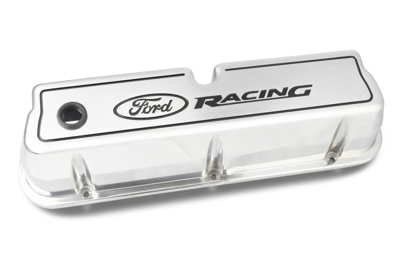 fits Ford 302-001 Racing Logo Die-Cast Black Valve Covers Polished