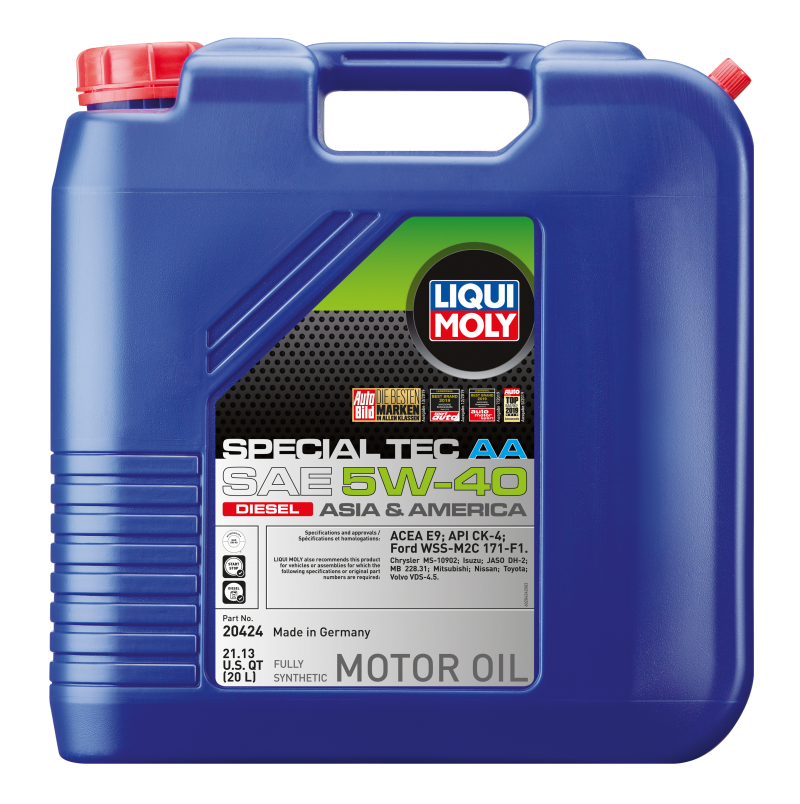 LIQUI MOLY 20424 20L Special Tec AA Motor Oil SAE 5W40 Diesel