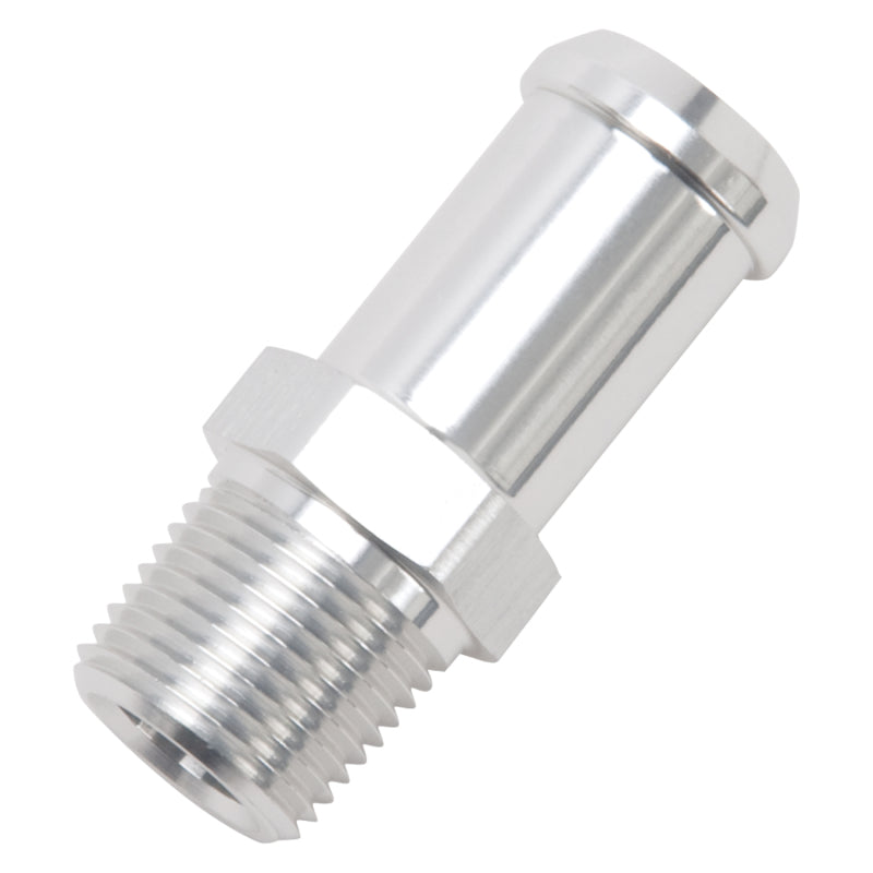 Edelbrock 8188 Hose End Straight 3/8In NPT to 5/8In Barb Clear Anodize