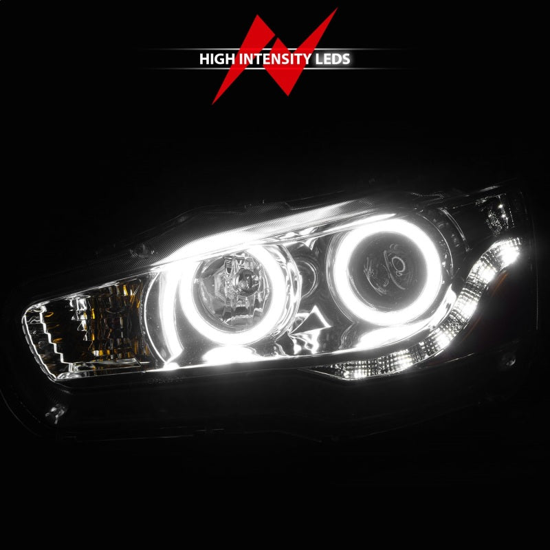 ANZO 121427 2015 fits Mitsubishi 08-20 Lancer Projector Headlights w/ Halo Chrome (CCFL)