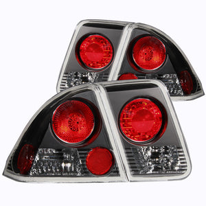 ANZO 221048 2001-2004 fits Honda Civic Taillights Black