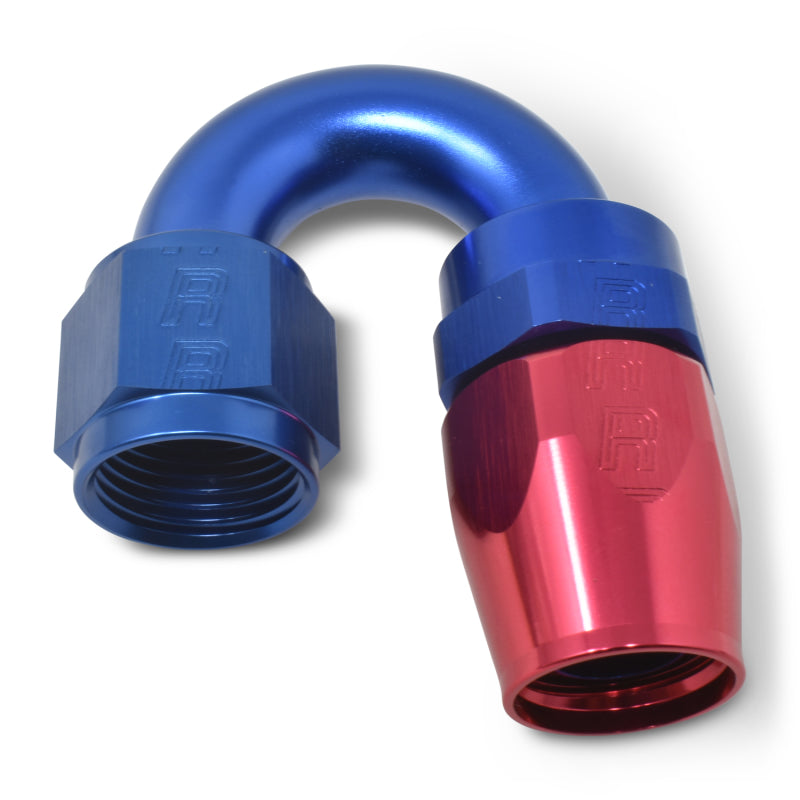 Russell 613510 Performance -8 AN Red/Blue 180 Degree Full Flow Swivel Hose End (With 3/4in Radius)