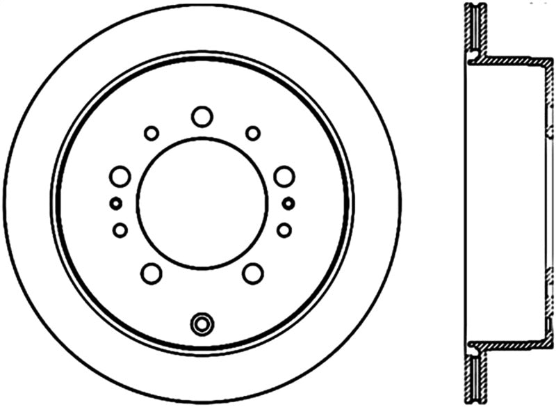 Stoptech 126.44157CSR Sport Slot 08-13 fits Lexus LX450/470/570 / 07-12 Toyota Tundra Slotted Right Rear CRYO Rotor