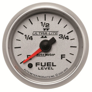 AutoMeter 4910 Autometer Ultra-Lite II 2-1/16in 0-280 Ohm Programmable Fuel Level Gauge