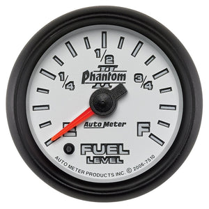 AutoMeter 7510 Autometer Phantom II 52mm Full Sweep Electronic 0-280 ohm Fuel Level Programmable E-F Range Gauge
