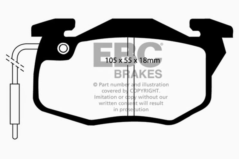 EBC DP2545 fits Renault 82-84 Fuego 1.6 (Bendix) Greenstuff Front Brake Pads