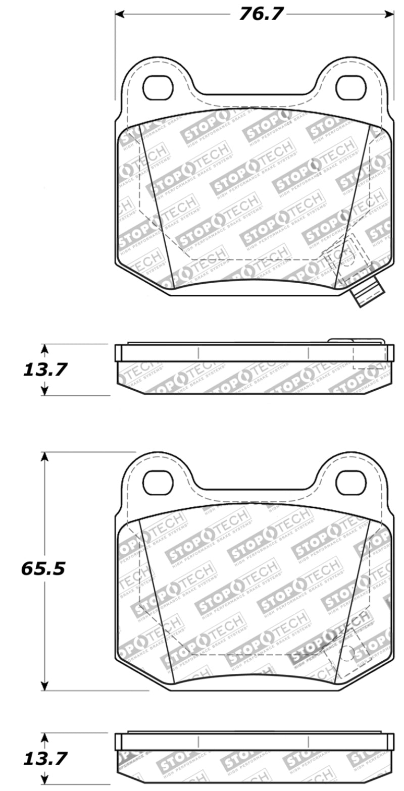 Stoptech 309.0961 Performance ST-22 2-Piston Rear Caliper Brake Pads