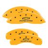 MGP 14036SBRCYL 4 Caliper Covers Engraved F & R fits Chevy Racing Yellow Finish