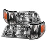 9031038 Xtune Crown Victoria Crystal Headlights w/ Corner Lights Set Chrome HD