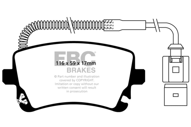 EBC DP21470 fits Audi 09-11 A6 Quattro 3.0 Supercharged Greenstuff Rear Brake Pads