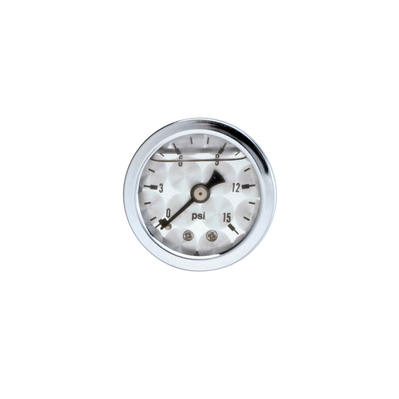 Russell 650390 Performance 15 psi fuel pressure gauge machine face (Liquid-filled)