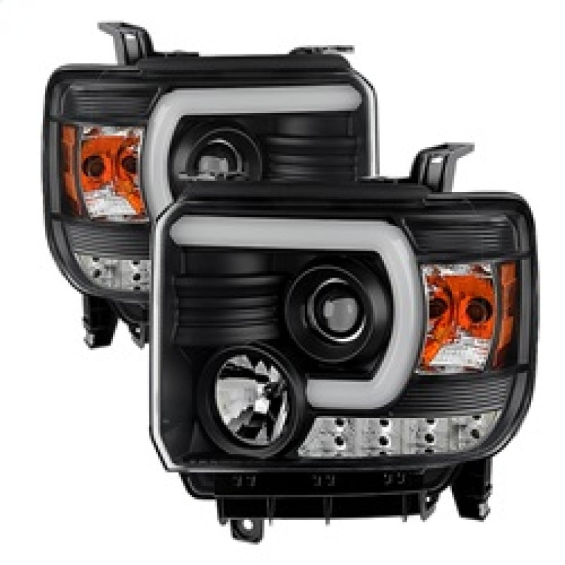 Spyder 5080851 fits GMC 14-16 Sierra Projector Headlights Light Bar DRL Blk PRO