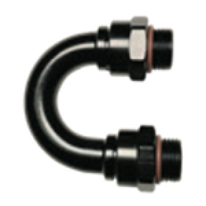Fragola 485008-BL -8AN (3/4-16) 180 Degree ORB Adapter Black