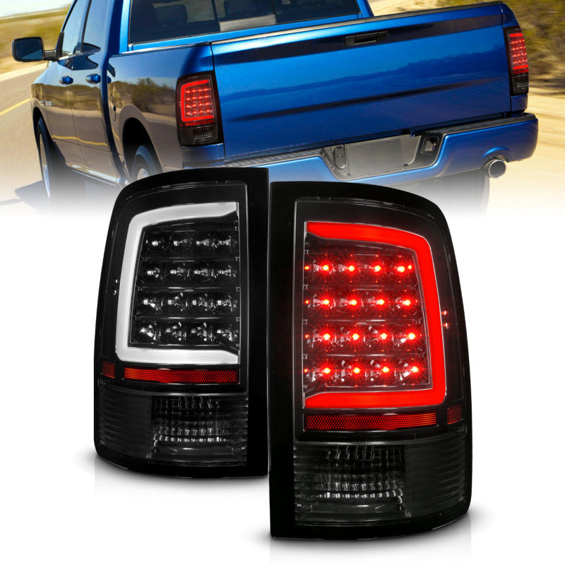 ANZO 311452 fits Dodge 09-18 Ram 1500 Full LED Tailights w/ Sequential Black Housing/Clear Lens