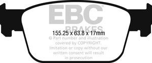 EBC UD1953 17+ fits Audi A4 2.0L Turbo (B9) Ultimax Front Brake Pads