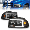 ANZO 111591 fits Dodge 97-04 Dakota/Durango Crystal headlight Set w/ Light Bar Black Housing