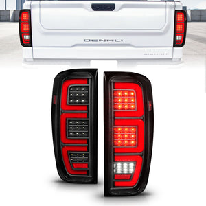 ANZO 311459 19-23 fits GMC Sierra 1500/2500HD/3500HD Black Replacement Full LED Bar Tail Light
