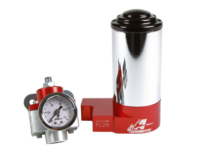 Aeromotive  17247 SS Carbureted Pump Reg Gauge Kit - AN Style Ports