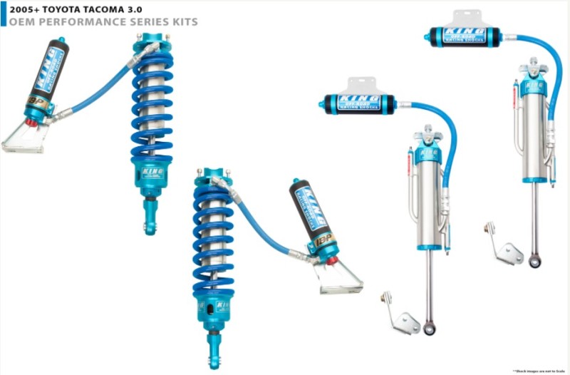 King 33001-209A Shocks 2005+ fits Toyota Tacoma (6 Lug) Frt Stg 3 Kit 3.0 Dia Res Coilover w/Adj/Int Bypss (Pair)