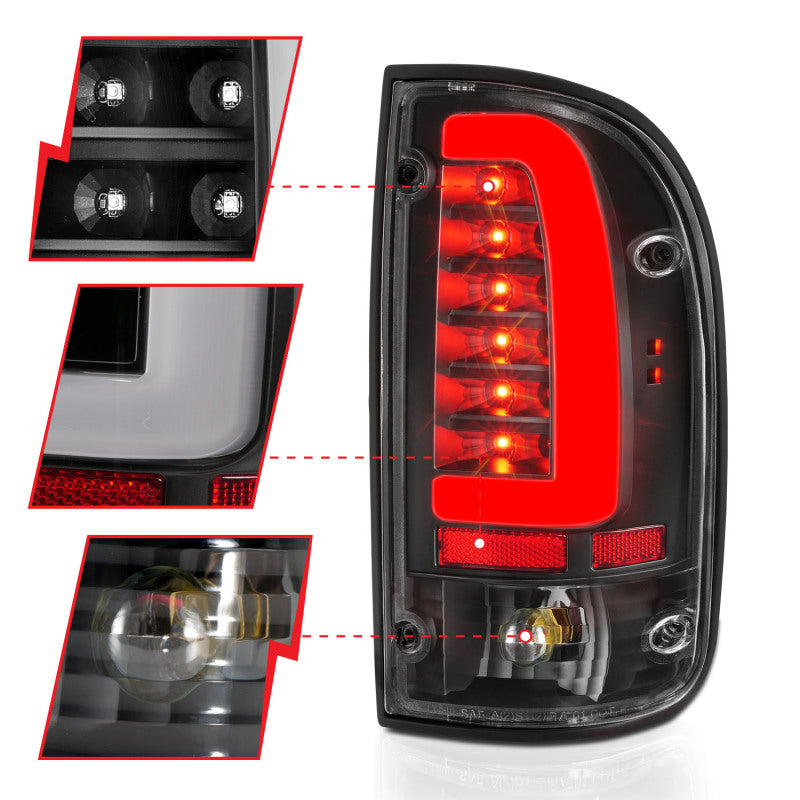 ANZO 311353 fits Toyota 95-00 Tacoma LED Taillights Black Housing Clear Lens (Pair)