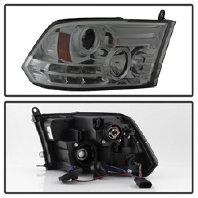 Spyder 5081735 fits Dodge 13-15 Ram Projector Headlights Light Bar DRL Smoke PR